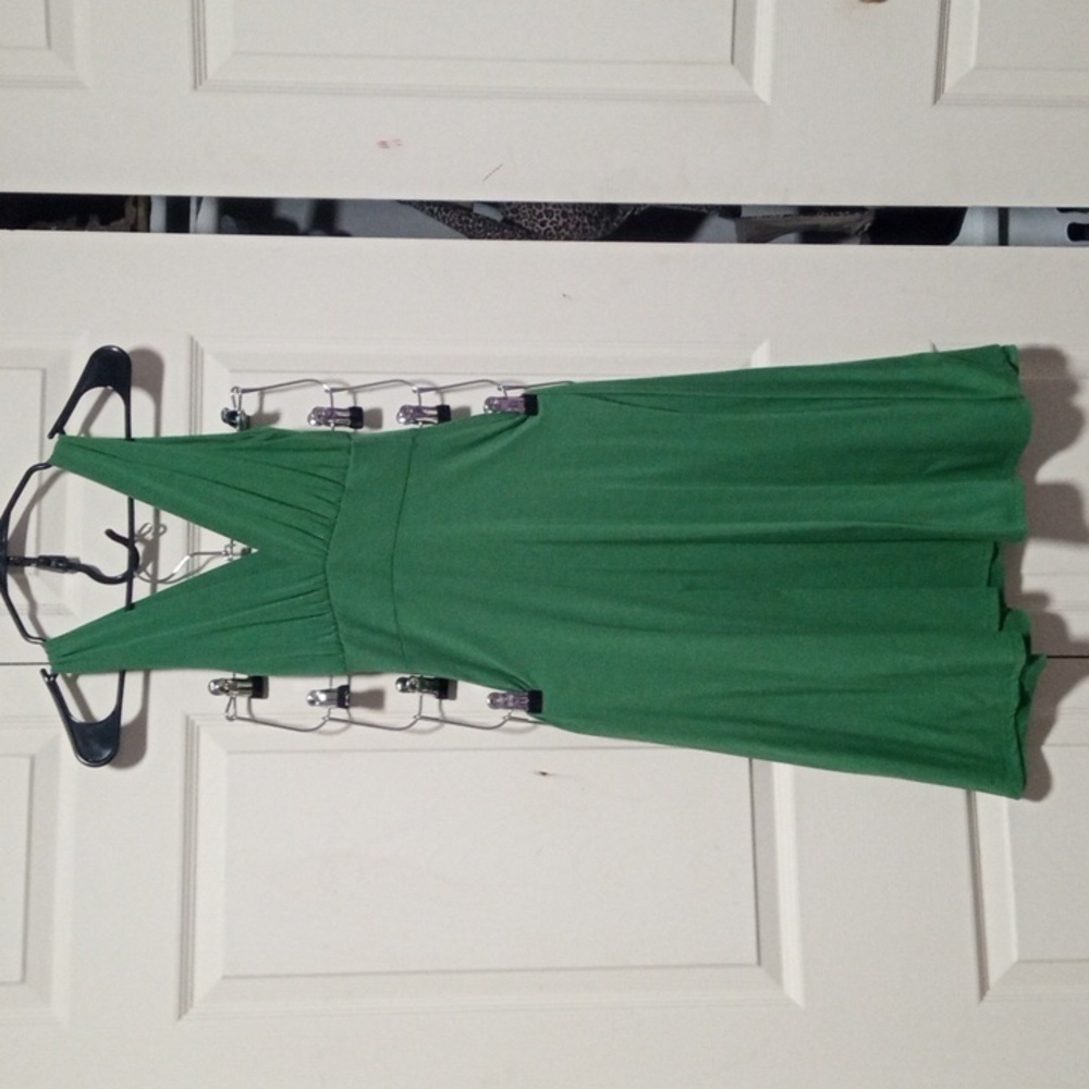 Forever__jade green__szS Fitted skater flare dress